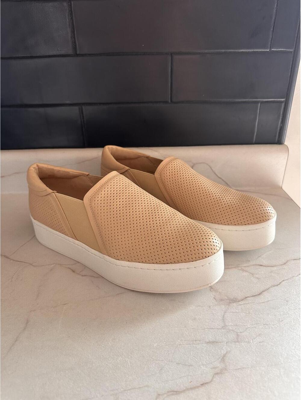 NEW VINCE Warren II Platform Sneaker Shoes Marble Beige Tan Women’s sz 8.5 EU 39 - Picture 2 of 15